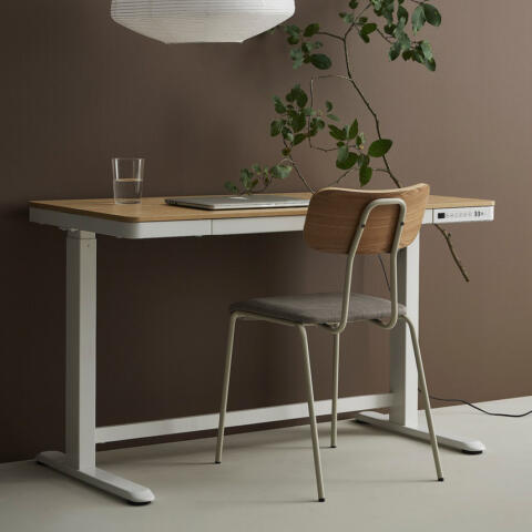Electric Sit Stand Desk - 1200mm wide- Two-tone: Natural & white